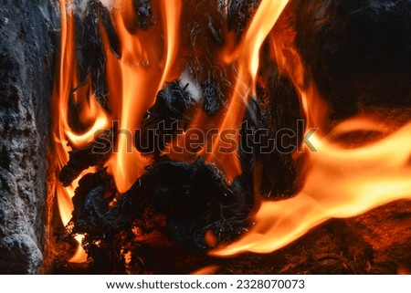Photo of a fire that is burning orange