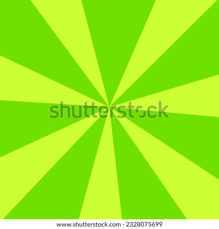Simple ray spiral background illustration. Abstract stripe swirl design on green colors. Retro style concept