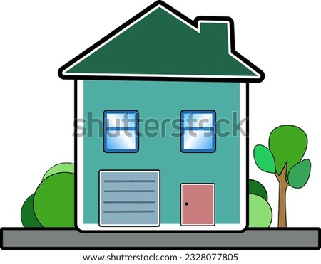 Vector house building vector icon illustration, building and landmark icon concept