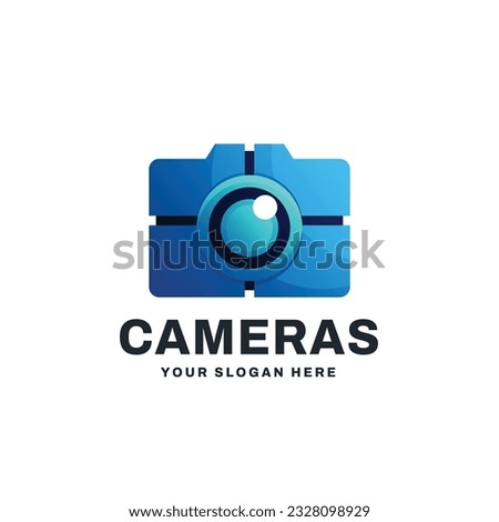 Camera Logo Gradient Vector Icon Illustration