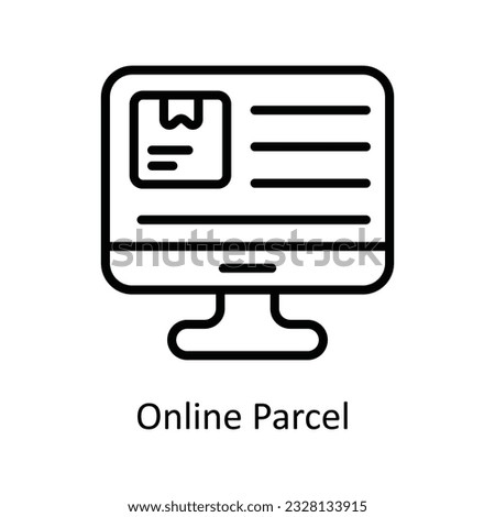 Online Parcel  Vector    outline Icon Design illustration. Shipping and delivery Symbol on White background EPS 10 File