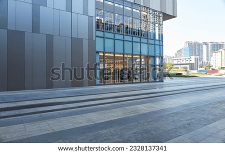 Pedestrian streets and exteriors of shopping mall buildings in the city