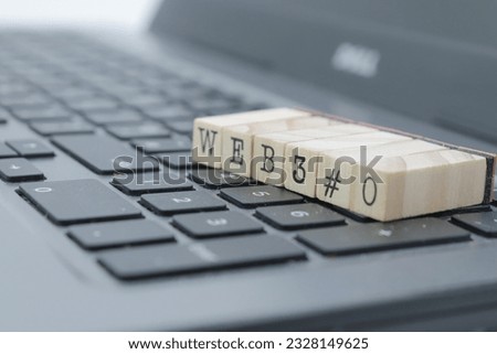 web 3.0 written on wooden cubes on a computer