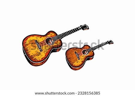old guitar vector stock image