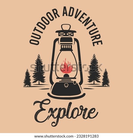 Vintage Adventure T-shirt Design Vector, Summer Mountains Camping Outdoors Vintage Badge Logo Set for Poster with Travel Quotes Collection for Print