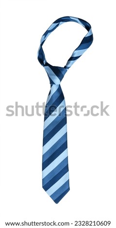Luxury men's necktie isolated on white background. Blue tie. Royalty-Free Stock Photo #2328210609