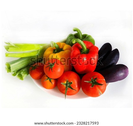 mixed vegetables with white background