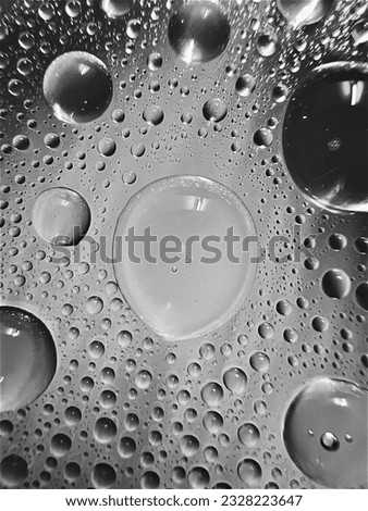 water bubbles with black and white background