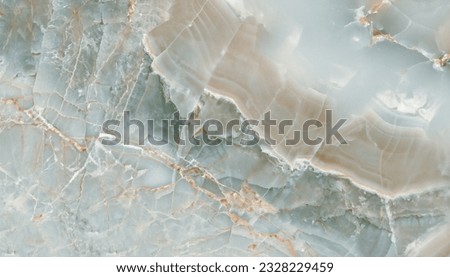 Polished onyx marble with high-resolution, aqua tone emperador marble, natural breccia stone agate surface, modern Italian marble for interior-exterior home decoration tile and ceramic tile surface. Royalty-Free Stock Photo #2328229459
