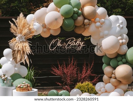 Baby shower decoration for  photo zone  Royalty-Free Stock Photo #2328260591