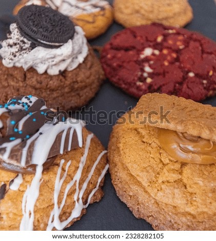 Colorful cookies, product picture artesanal bakery