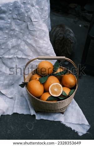 a basket full of oranges