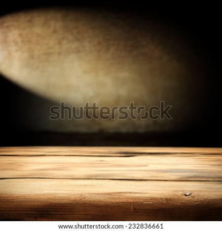 desk of wood and shadow space 