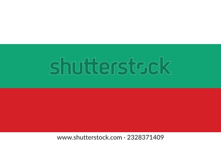 The flag of Bulgaria. Flag icon. Standard color. Standard size. A rectangular flag. Computer illustration. Digital illustration. Vector illustration.