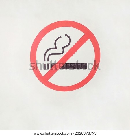 Sign no smoking on white background