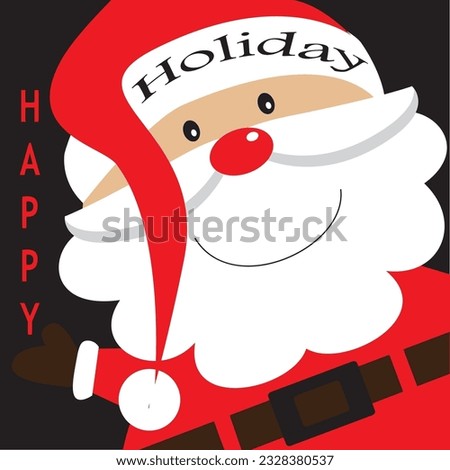 Cute santa For Christmas Greeting Card