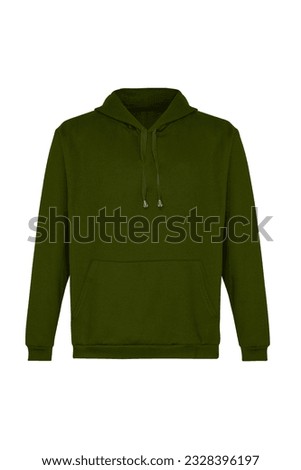 The front of a green hoodie isolated on white background perfect for mockups and white labeling Royalty-Free Stock Photo #2328396197