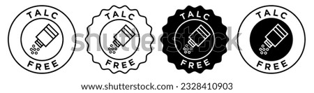 talc free icon vector set collection. Symbol of No harmful asbestos. Natural beauty cosmetic product with organic ingredients. Skin care, body safe talcum powder sign for web app ui.