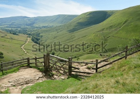 The pennine way leading up to Kinder Low, Hope Valley, Peak District, Derbyshire, UK. 