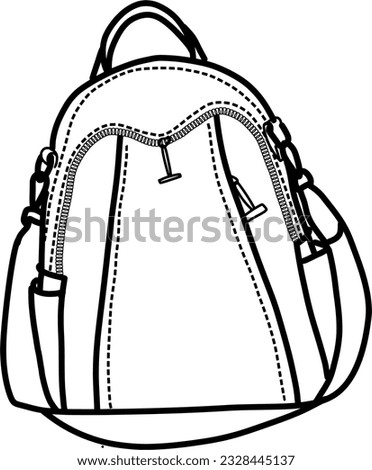 The Sketch of isolated Backpack