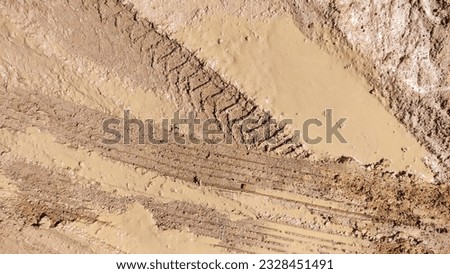 Tire Tracks On A Muddy Road