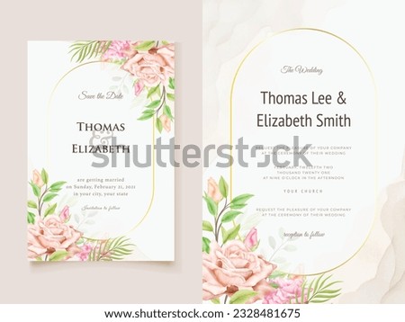 Wedding Invitation Card Floral Vector Design