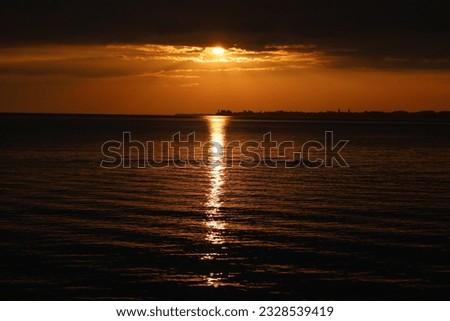 Lindau Bavaria sunset, at lake if constance. romantic scenery of Lindau island during sunset. Royalty-Free Stock Photo #2328539419