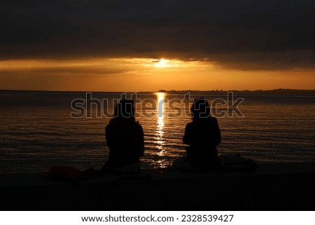 Lindau Bavaria sunset, at lake if constance. romantic scenery of Lindau island during sunset. Royalty-Free Stock Photo #2328539427