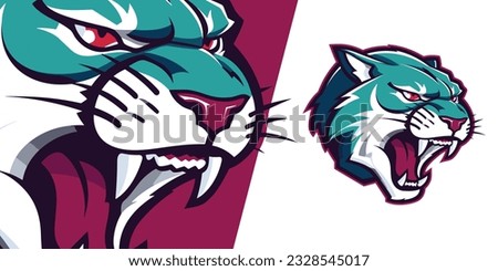 Modern Illustration of a Zombie Cougar: Captivating Logo Design for Sport and Esport Teams, Badges, and T-shirt Printing Royalty-Free Stock Photo #2328545017