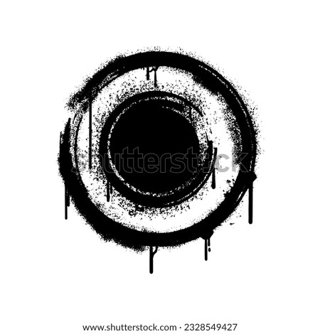 Black Distress Brush forms a circle. Grunge texture. Splash Banner. graffiti art. vector illustration.