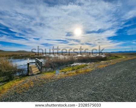 A landscape photo of the Suisun wetlands in northern California  Royalty-Free Stock Photo #2328575033