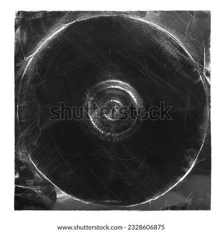 Vintage black square vinyl record album cover isolated on white background with clipping path
