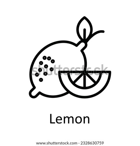 Lemon Vector outline Icon Design illustration. Food and drinks Symbol on White background EPS 10 File