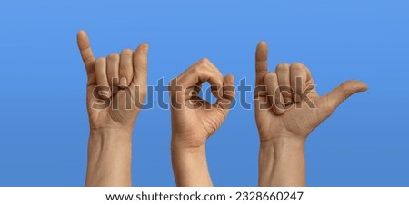 sign language with hands. Hand sign language background. International Day of Sign Languages. September 23. Hand gestures. hearing impairment. languages that use visual manual modality. deaf signs. Royalty-Free Stock Photo #2328660247