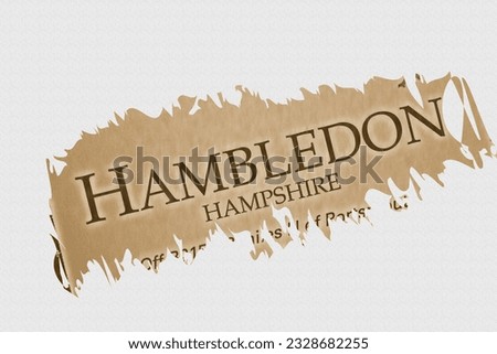 HAMBLEDON - in English vocabulary language word with reference UK village name highlighted