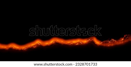burning paper, glowing edge of paper on a black background Royalty-Free Stock Photo #2328701733