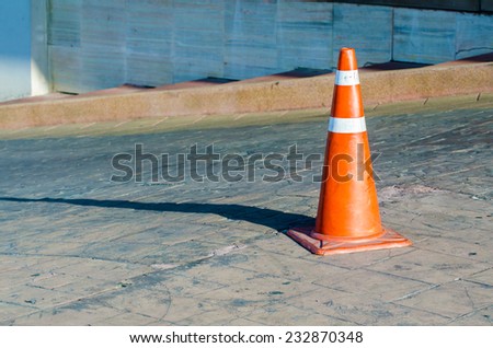 Traffic cone in the road