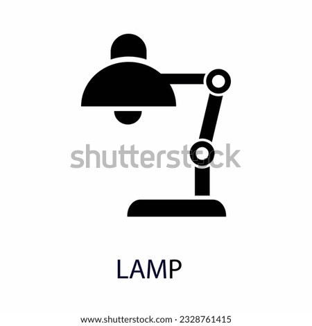 Desk lamp icon, table light vector stock illustration.