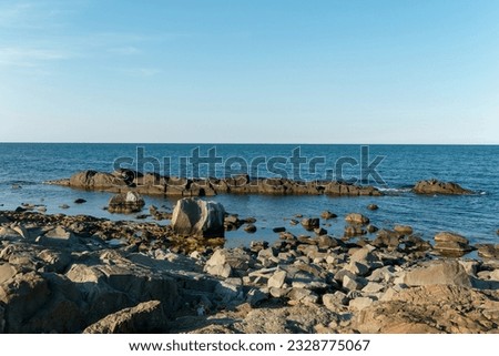 Rocks on the beach landscape in Turkey Blacksea.