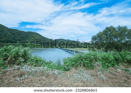 Shimanto river bridge and scenery