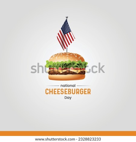 National Cheeseburger Day. american cheeseburger day vector illustration. united states vector flag. Royalty-Free Stock Photo #2328823233