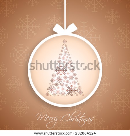 Illustration of intricate Christmas tree greeting card.