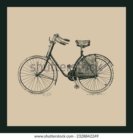 Bicycle retro hand drawn vector vintage design
