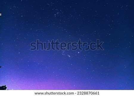 purple sky and stars at night