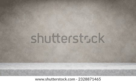 Concrete wall and platform stage background with spotlight, gray empty platform podium for design and products. grunge concrete wall background. Royalty-Free Stock Photo #2328871465