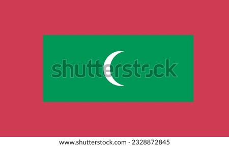 National Maldives flag, official colors, and proportions. Vector illustration. EPS 10 Vector. 