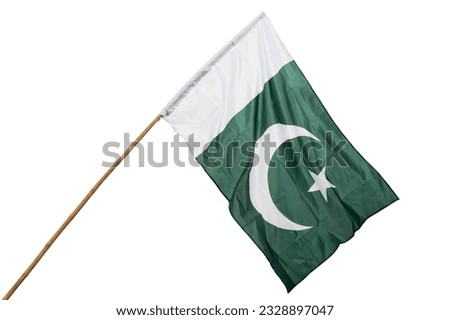 National Flag of Pakistan. Pakistan Flag waving. 14 August Independence Day.