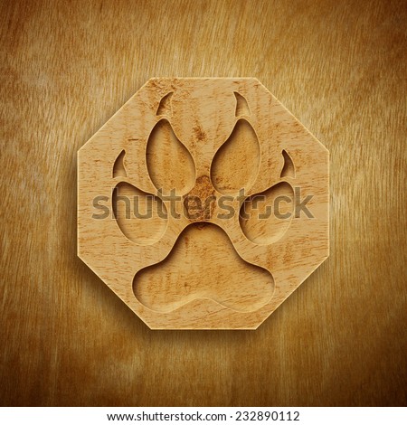 Abstract design of Tiger's Paw with Wood texture.