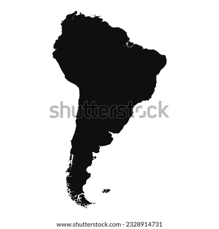 Abstract South America Silhouette Detailed Map, can be used for business designs, presentation designs or any suitable designs.