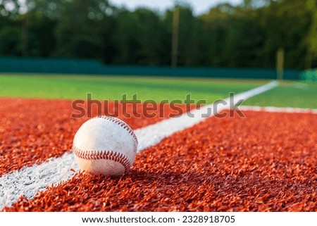 Baseball and field for sports background image with copy space